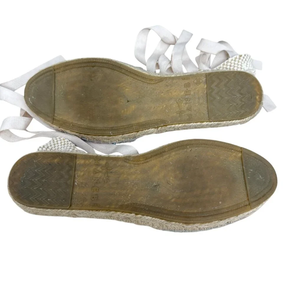 Manebi Yute Tie Raffia Espadrille Women's Sandals size 7.5